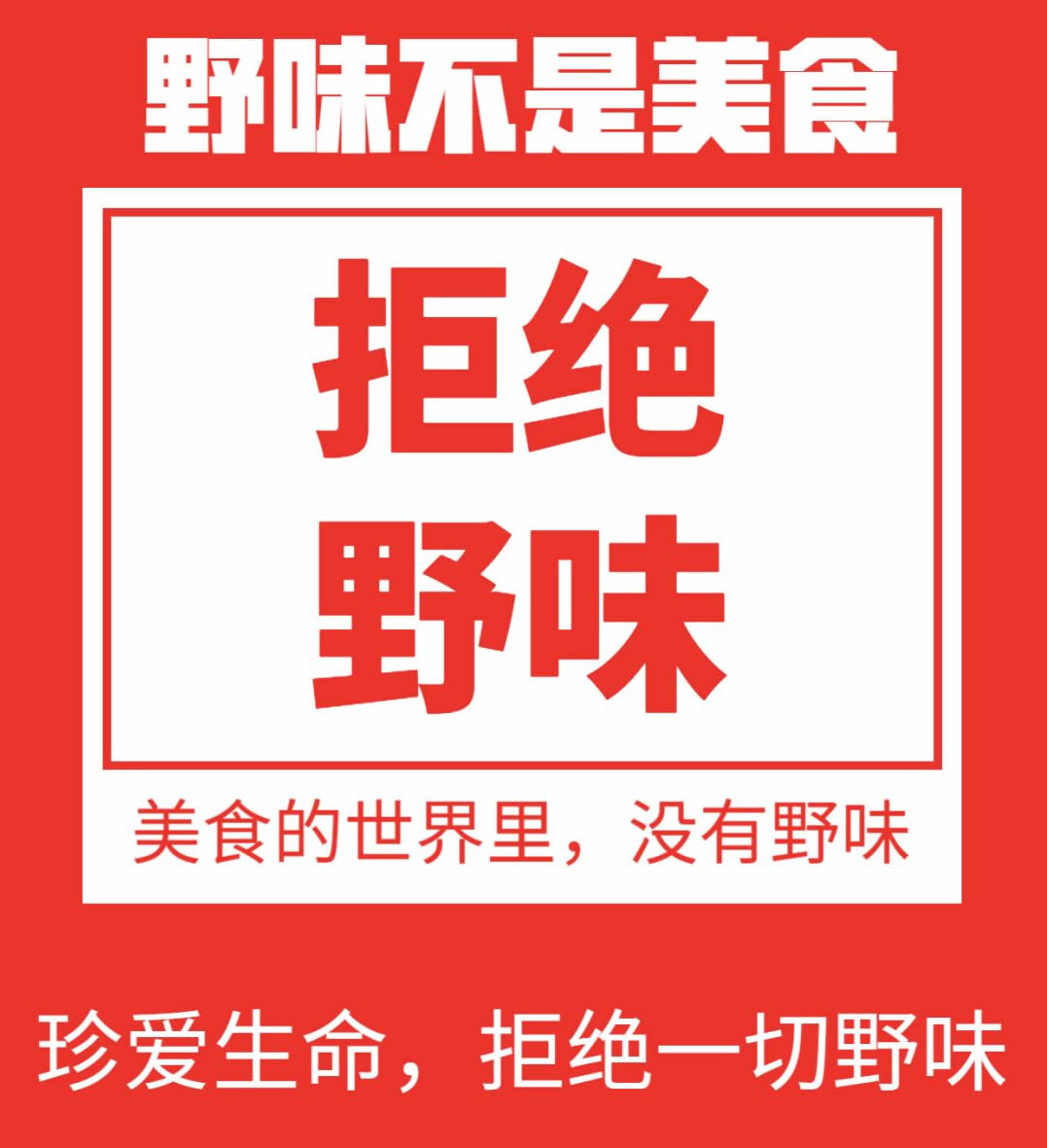 拒絕野味從我做起的說(shuō)說(shuō) 拒絕野味倡議圖片